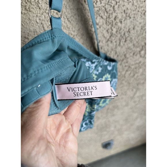 Victorias Secret Dream Angels Push Up Bra - Size 34D - Teal Blue/ Yellow - Picture 7 of 9